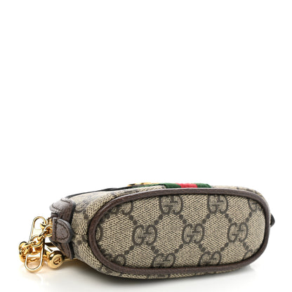 Gucci GG Supreme Monogram Web Ophidia Dome Key Pouch Beige New Acero 4 of 7