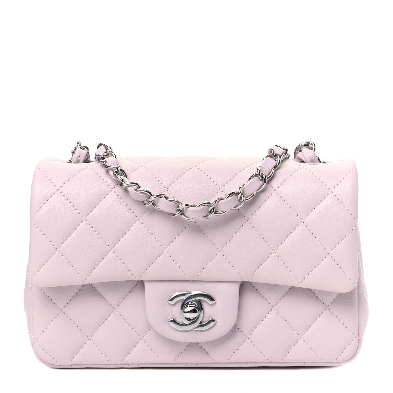 Chanel Lambskin Quilted Mini Rectangular Flap Light Purple 1 of 5