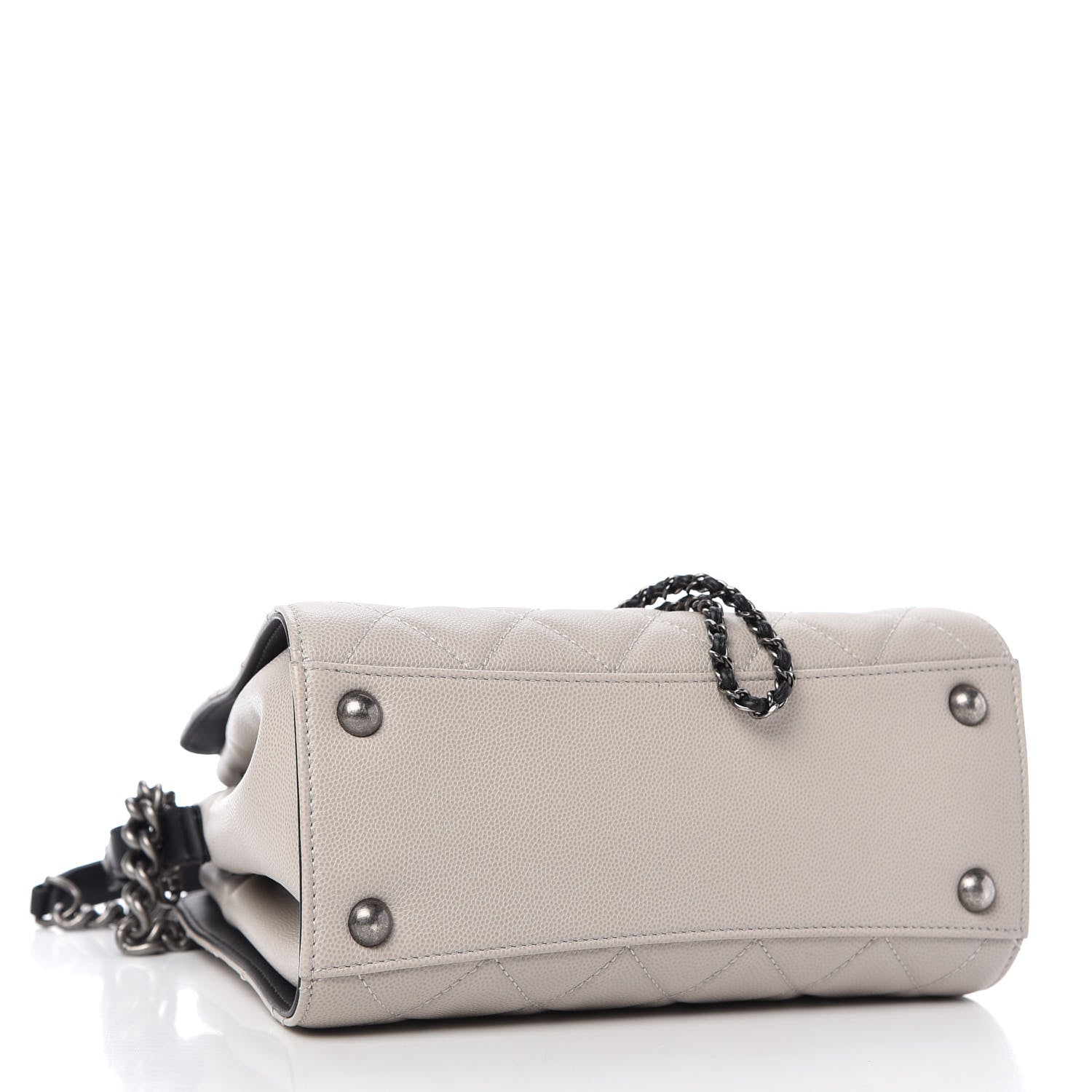 Chanel Caviar Quilted Small CC Bucket Bag Grey 4 of 12