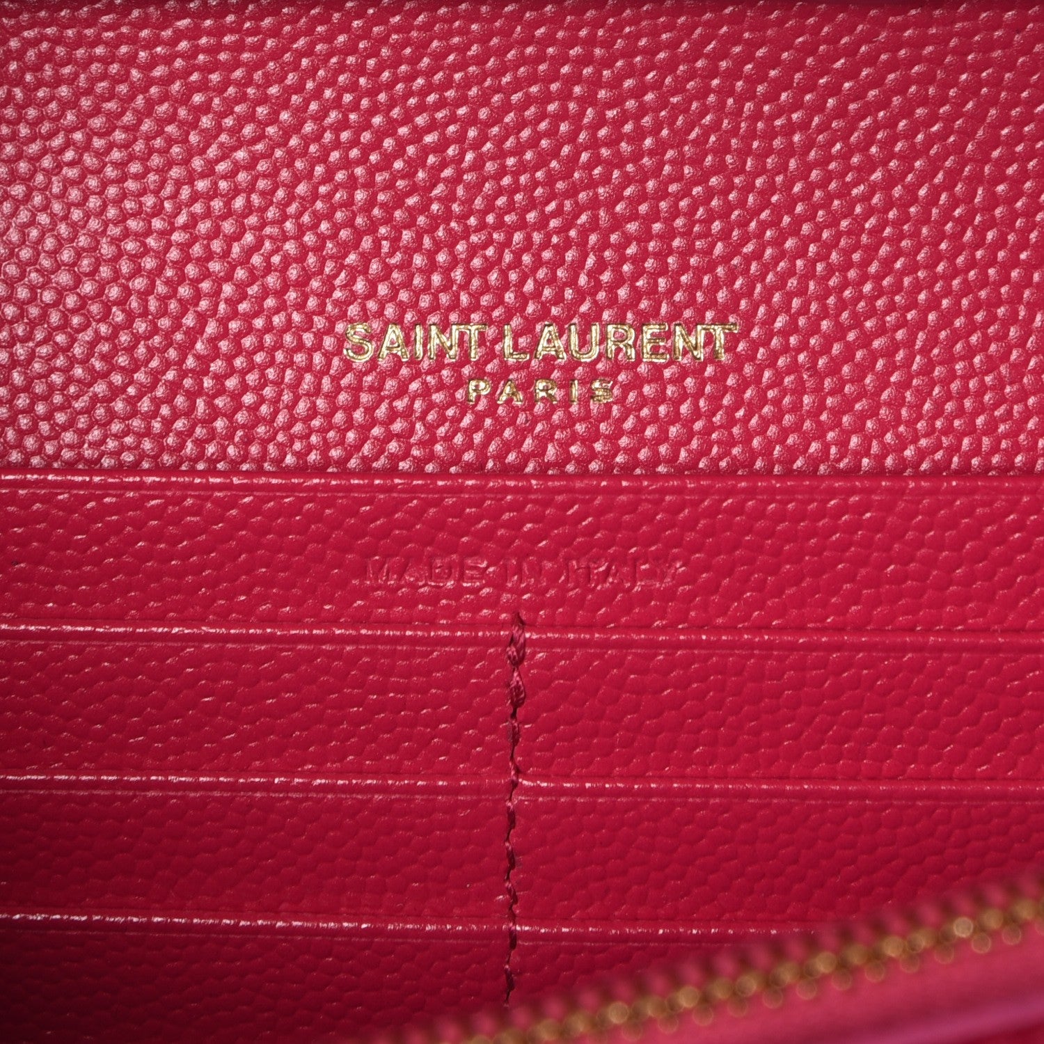 Saint Laurent Grain De Poudre Matelasse Chevron Monogram Chain Wallet Bubblegum 6 of 8