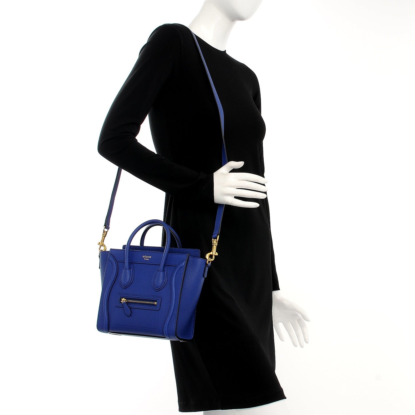 Drummed Calfskin Nano Luggage Indigo