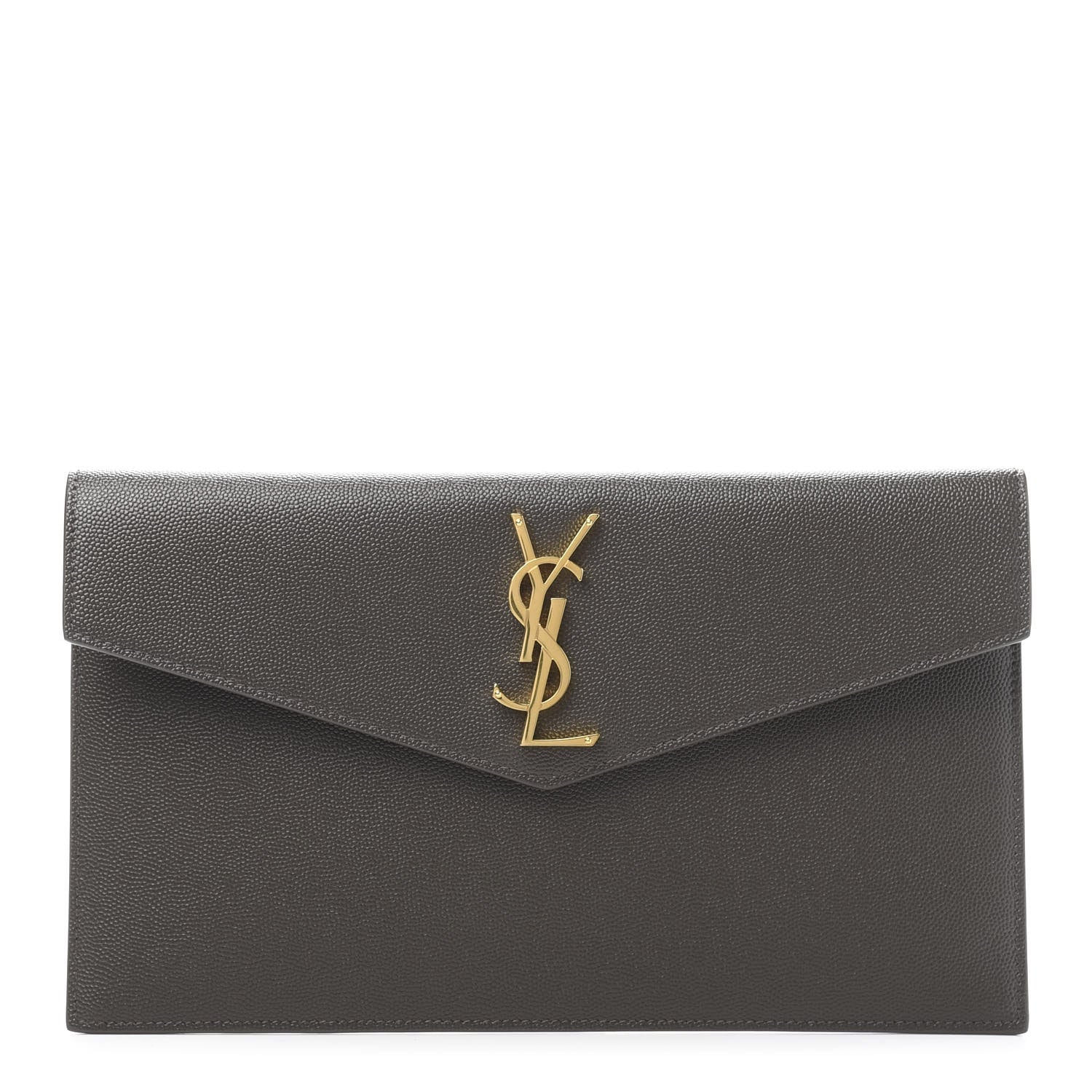 Saint Laurent Grain De Poudre Uptown Pouch Pebble 1 of 10