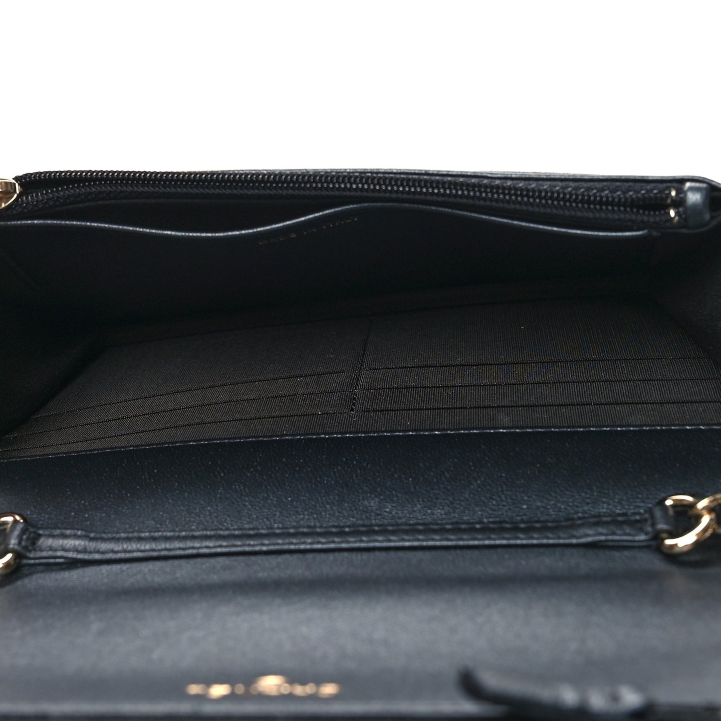 Iridescent Lambskin Quilted Pearl Wallet On Chain WOC Black