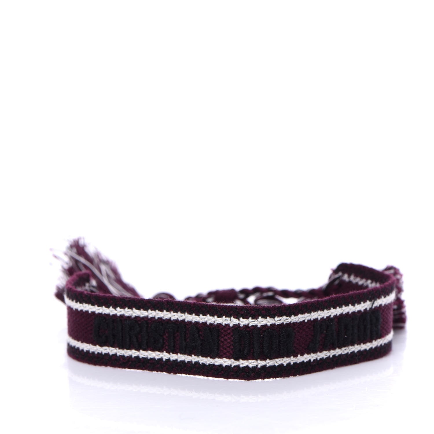 Christian Dior Woven Cotton J'Adior Friendship Bracelet Set Burgundy 4 of 8