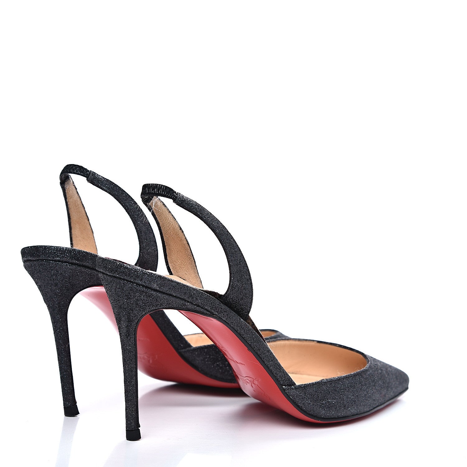 Christian Louboutin Glitter Ever 85 Slingback Pumps 36 Silver 4 of 10