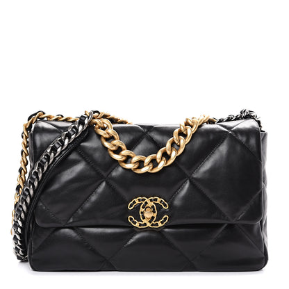 Chanel Goatskin Quilted Large 19 Flap Black 1 of 10