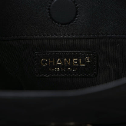 Chanel Calfskin Quilted Chain Flat Tote Black 9 of 9