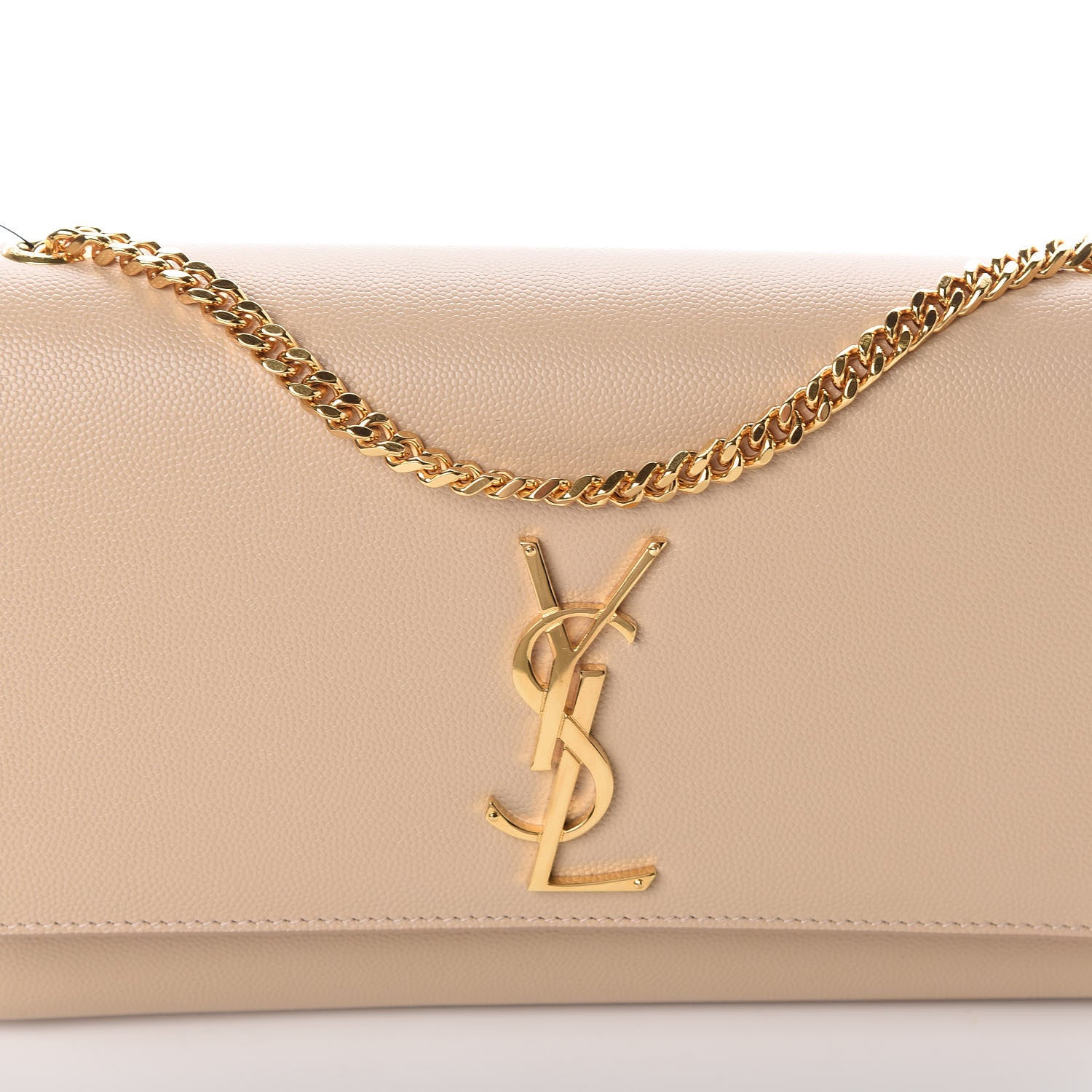 Saint Laurent Grain De Poudre Medium Monogram Kate Satchel Nude Powder 10 of 10