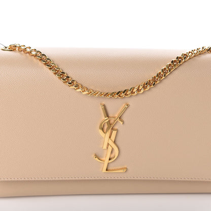 Saint Laurent Grain De Poudre Medium Monogram Kate Satchel Nude Powder 10 of 10