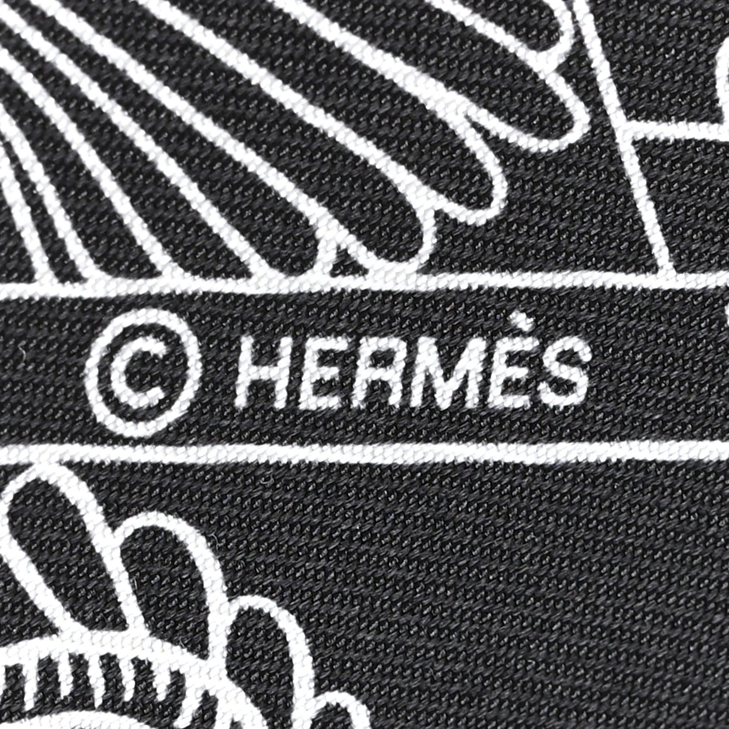 Hermes Silk Animapolis Twilly Black White 4 of 4