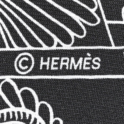 Hermes Silk Animapolis Twilly Black White 4 of 4