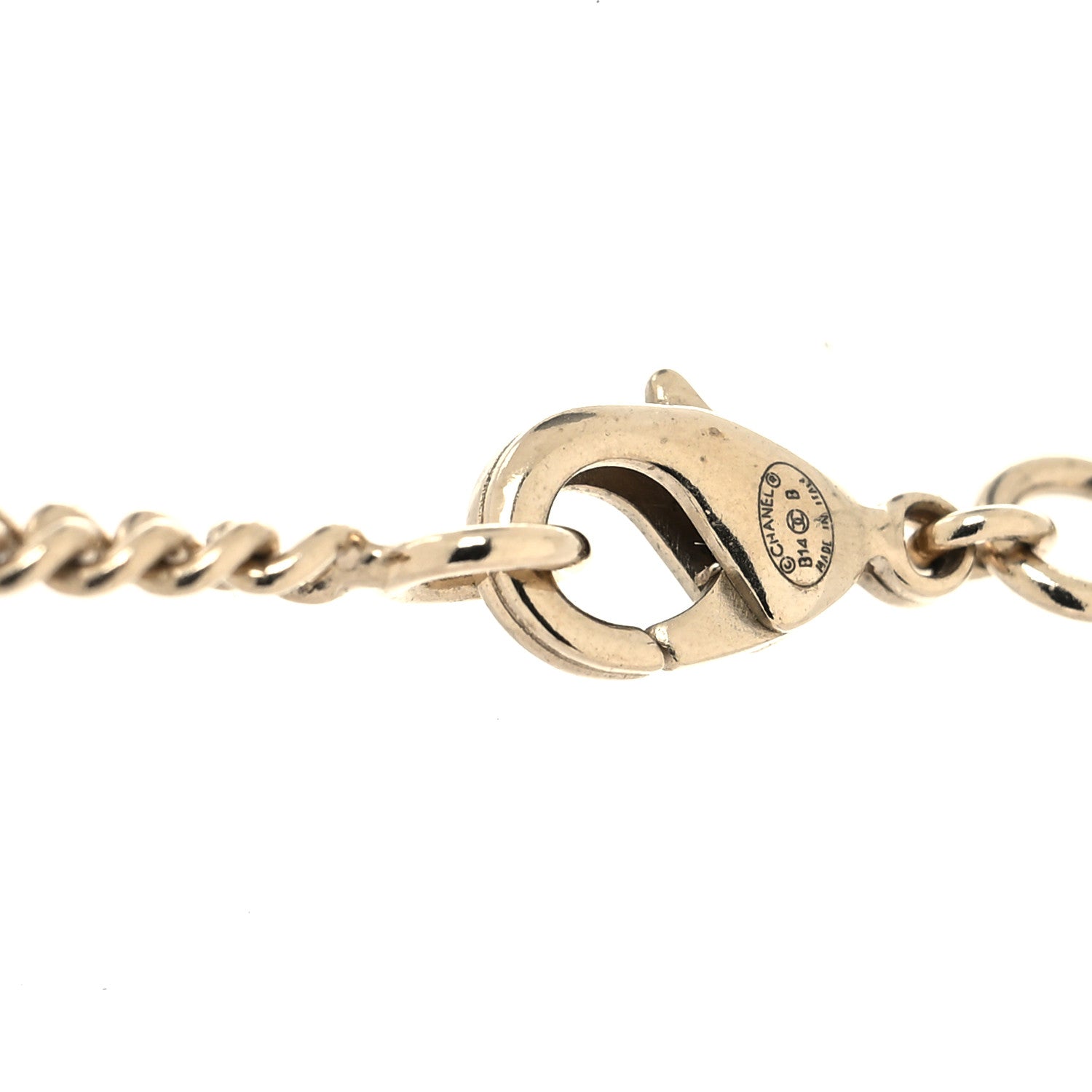 Chanel Crystal Pearl CC Pendant Necklace Gold 4 of 5