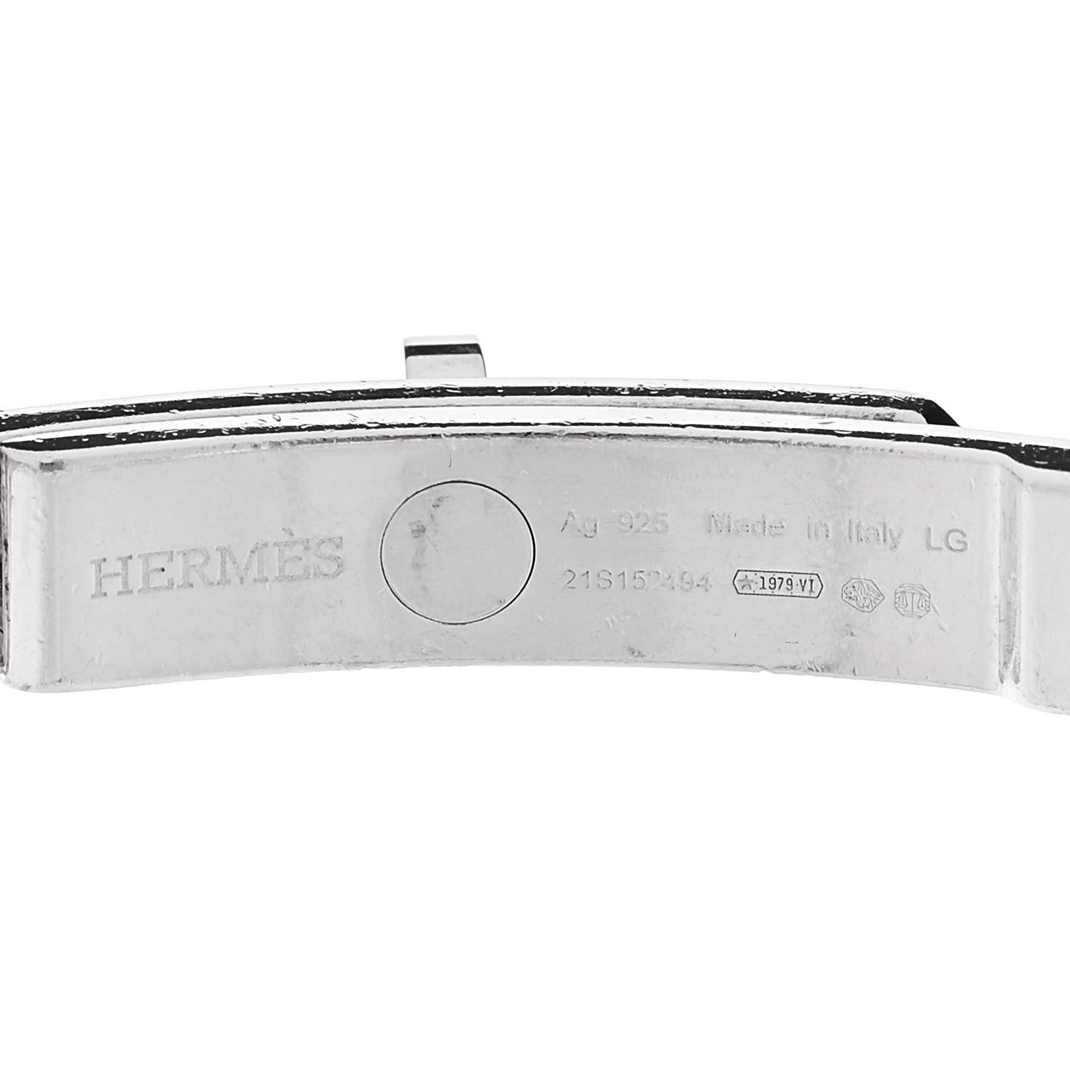 Hermes Sterling Silver TPM Kelly Gourmette Bracelet LG 3 of 4