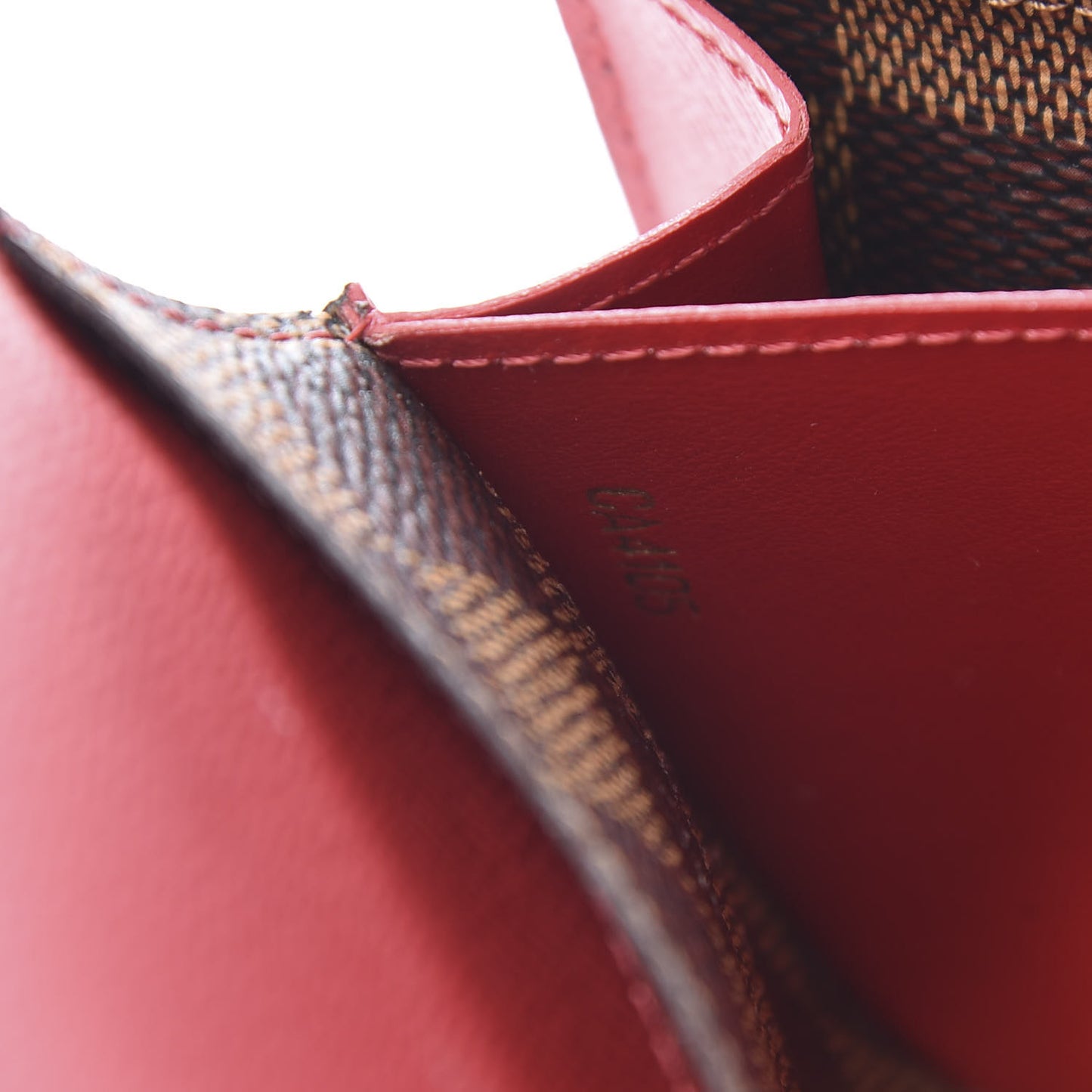 Damier Ebene Emilie Wallet Red