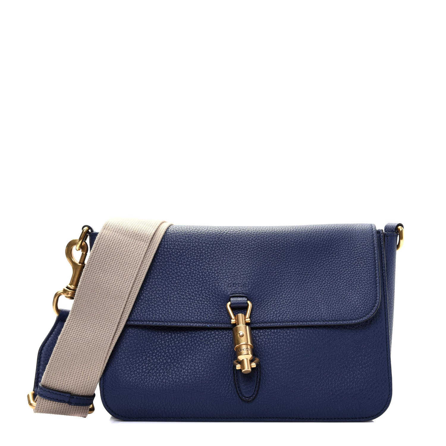 Gucci Soft Grained Calfskin Small Jackie Shoulder Bag Classic Blue Marine 1 of 21