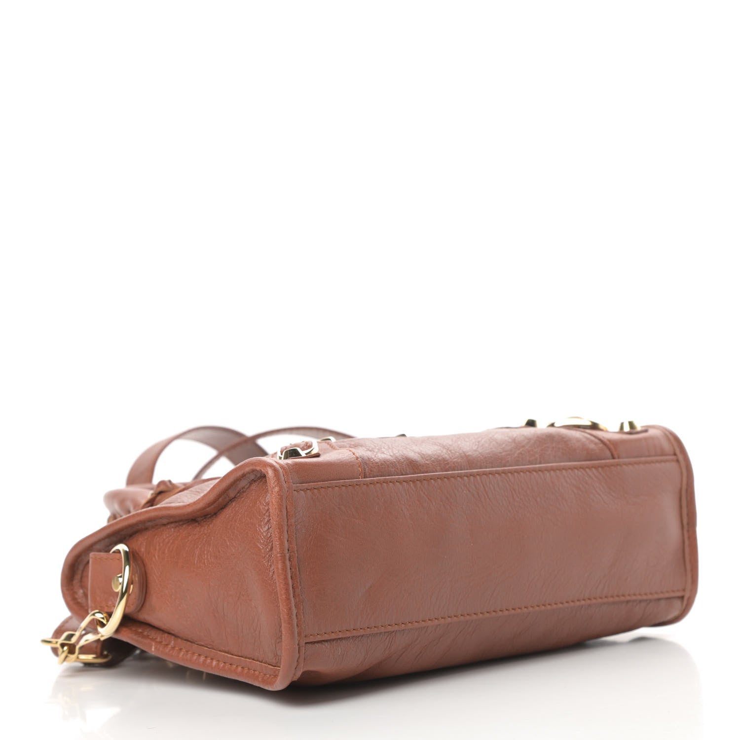 Balenciaga Agneau Classic Gold Hardware Mini City Marron Cognac 4 of 10