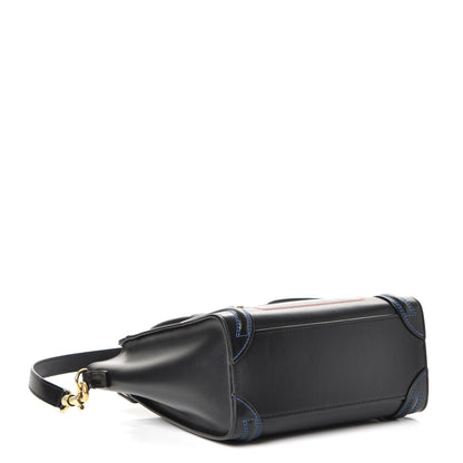 Celine Smooth Calfskin Multicolor Double Stitching Nano Luggage Black 4 of 7