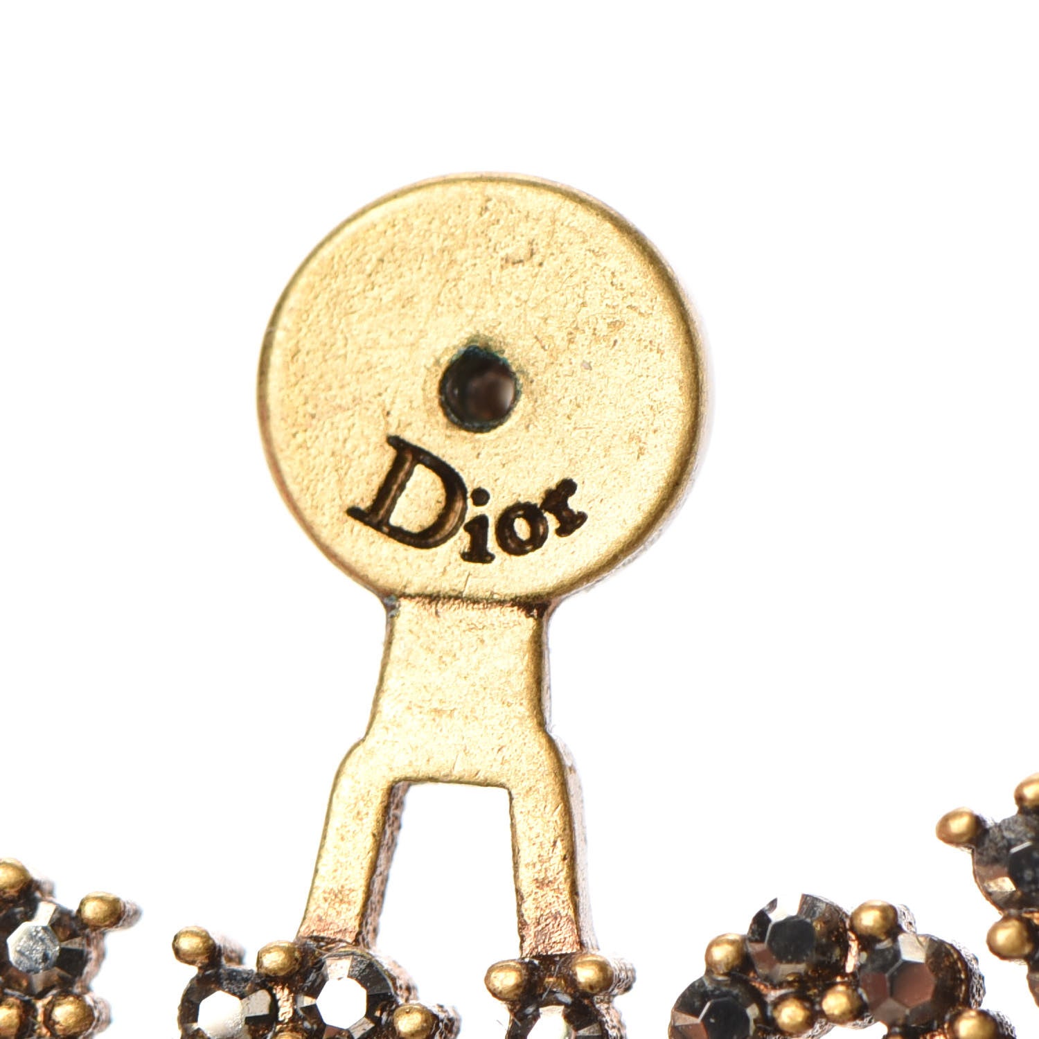 Christian Dior Metal Crystal J'adior Earrings Aged Gold 4 of 4