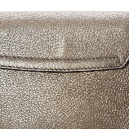 Gucci Metallic Pebbled Calfskin Small Soho Flap Crossbody Golden Beige 8 of 10