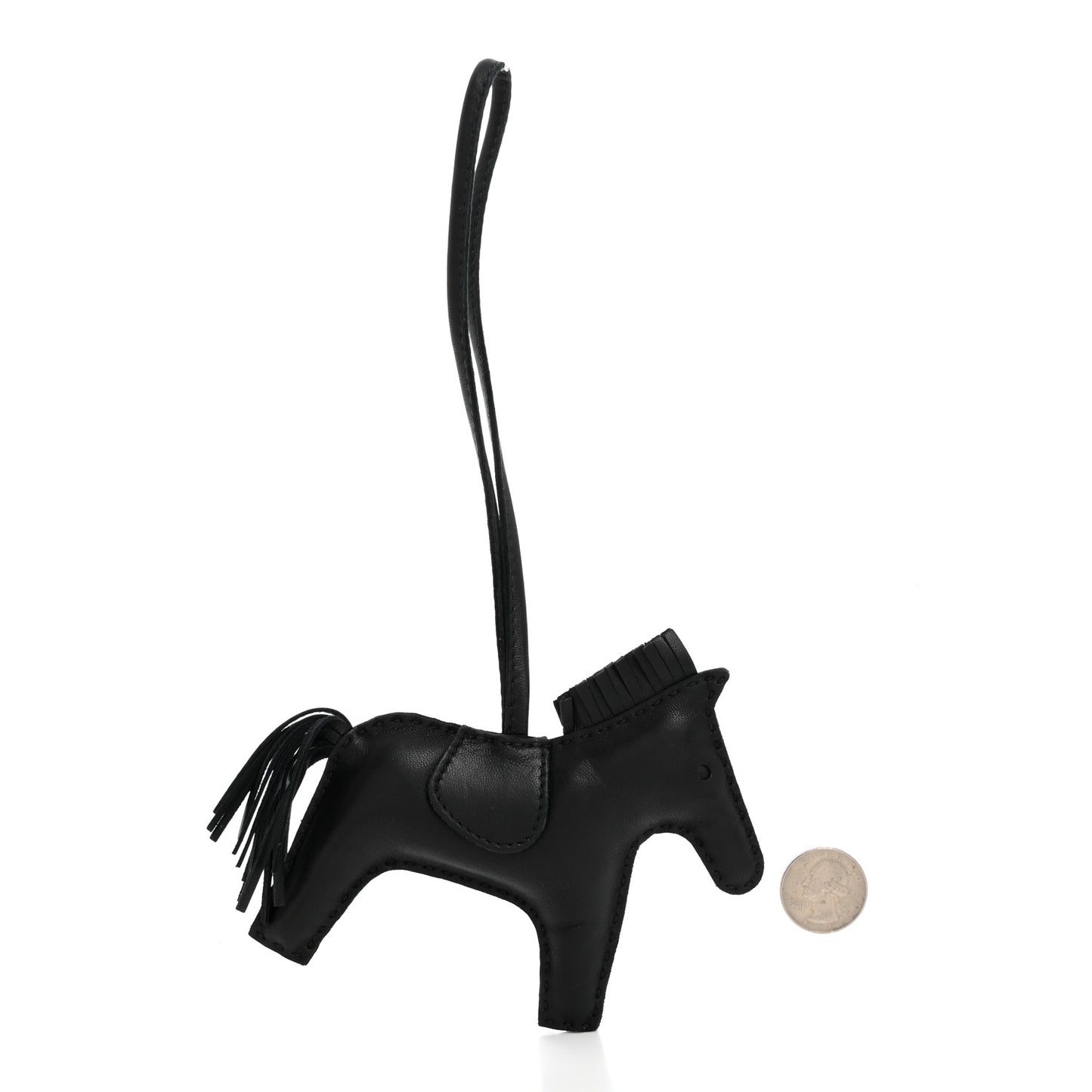 Milo Lambskin Grigri Rodeo Horse Bag Charm GM So Black