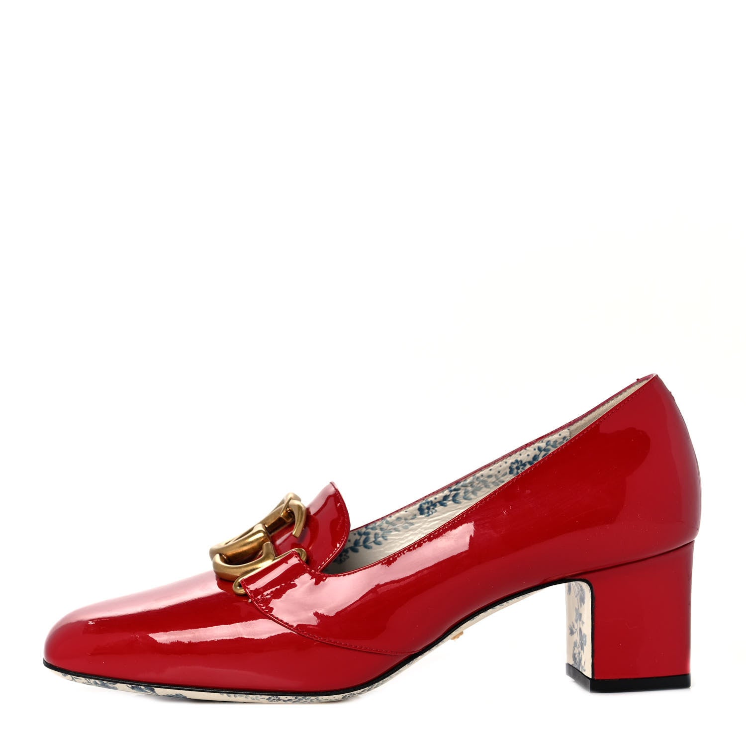Gucci Vernice GG Victoire 55mm Loafer Pumps 36 Hibiscus Red 1 of 9