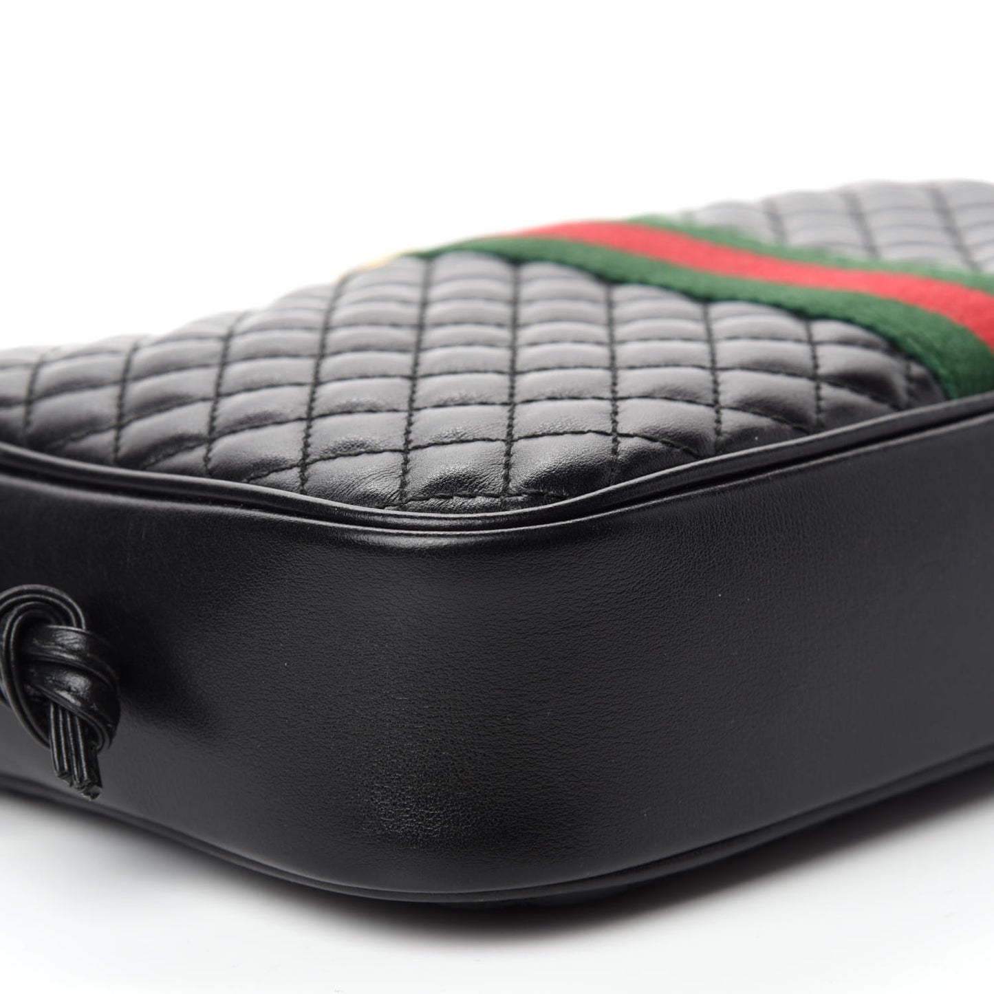 Calfskin Web Trapuntata Small GG Shoulder Bag Black