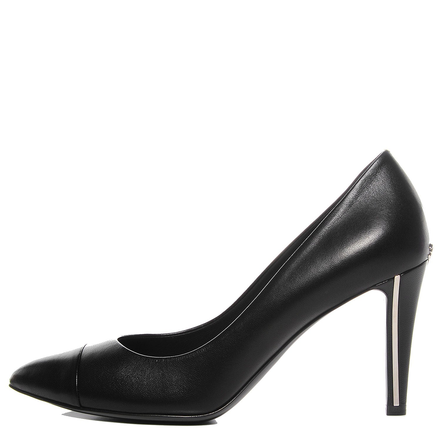 Chanel Lambskin Cap Toe CC Pumps 39 Black 1 of 8