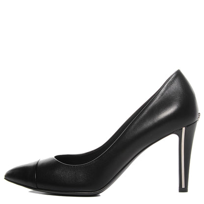 Chanel Lambskin Cap Toe CC Pumps 39 Black 1 of 8