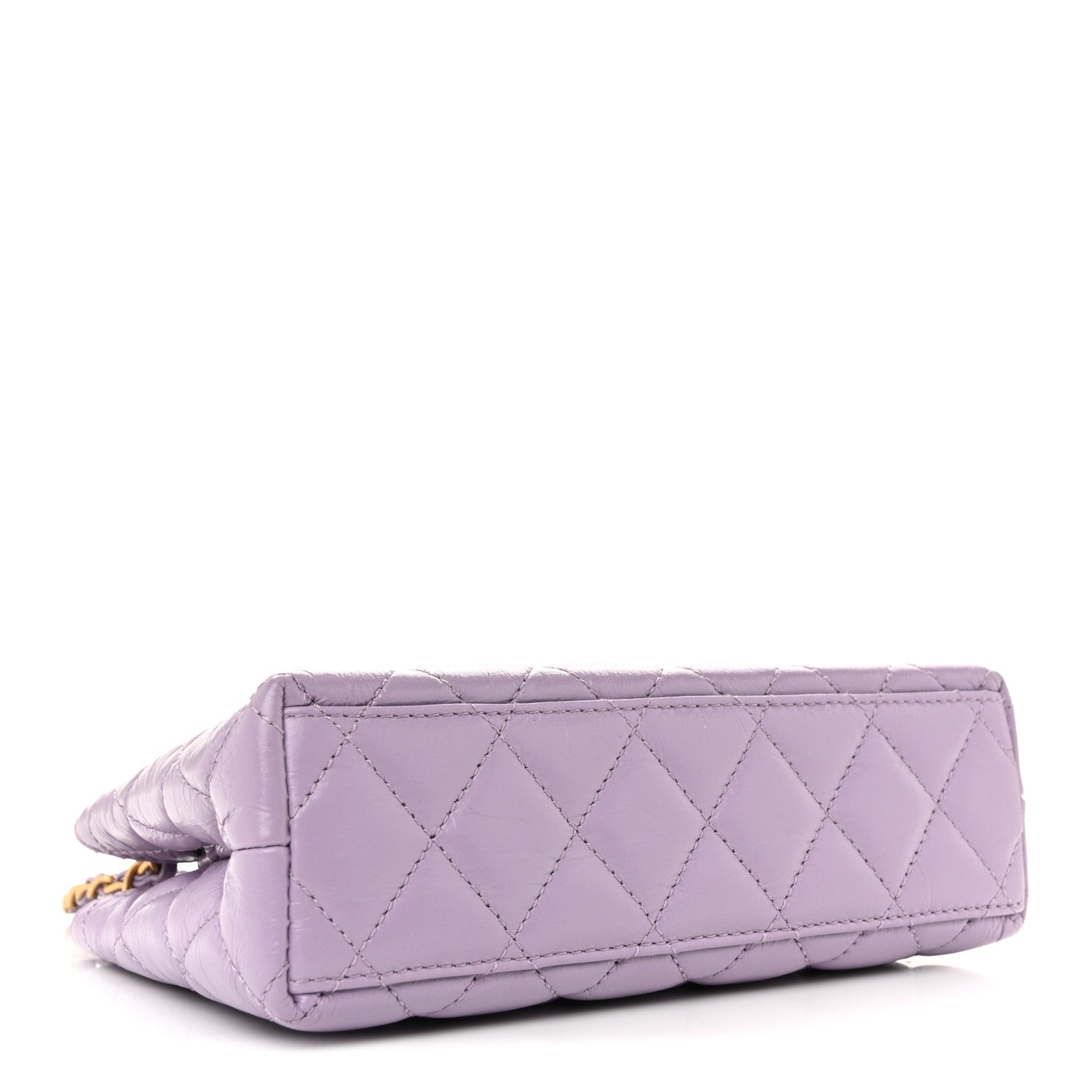Chanel Shiny Aged Calfskin Quilted Nano Kelly Shopper Lilac 6 of 19