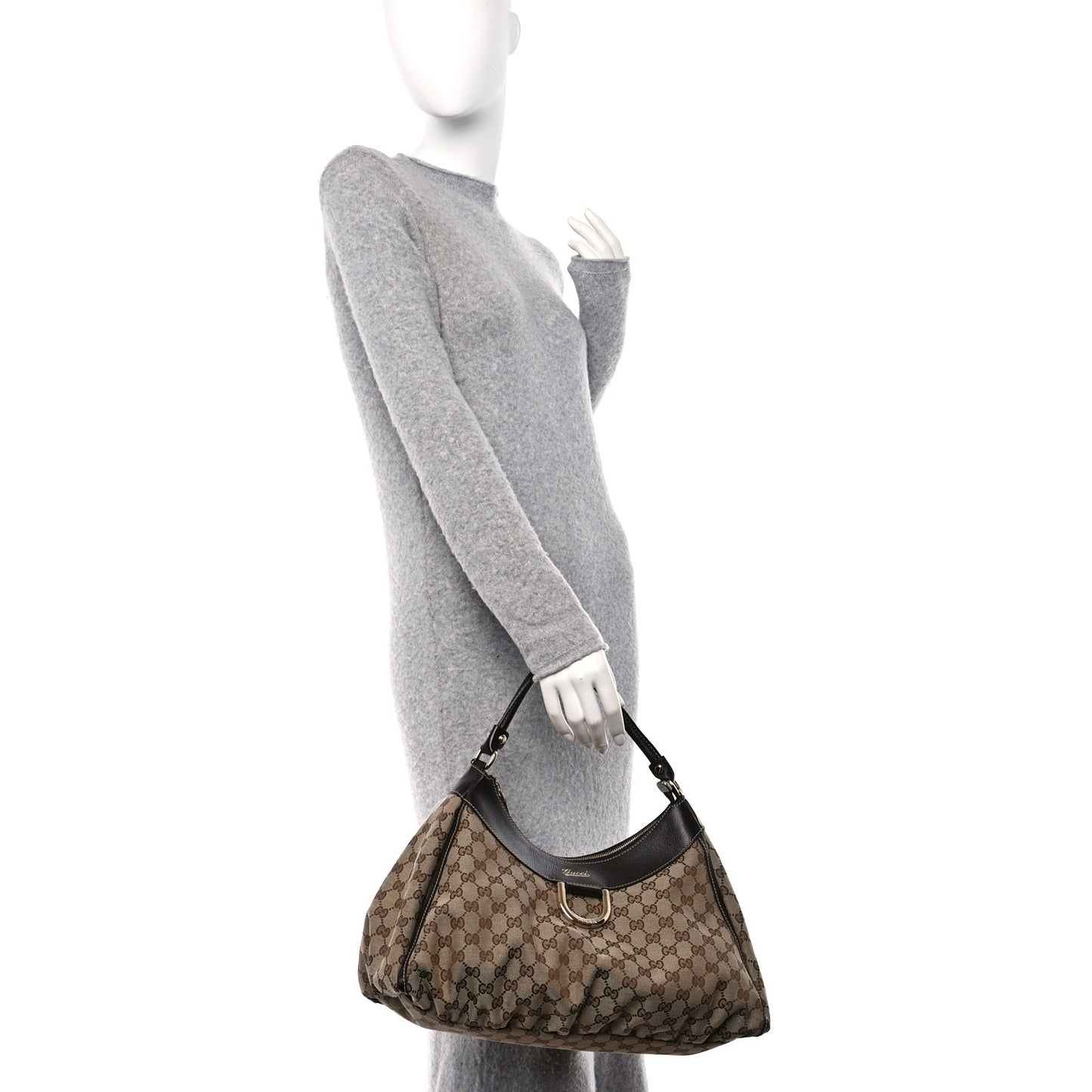 Monogram Large D Gold Hobo Dark Brown