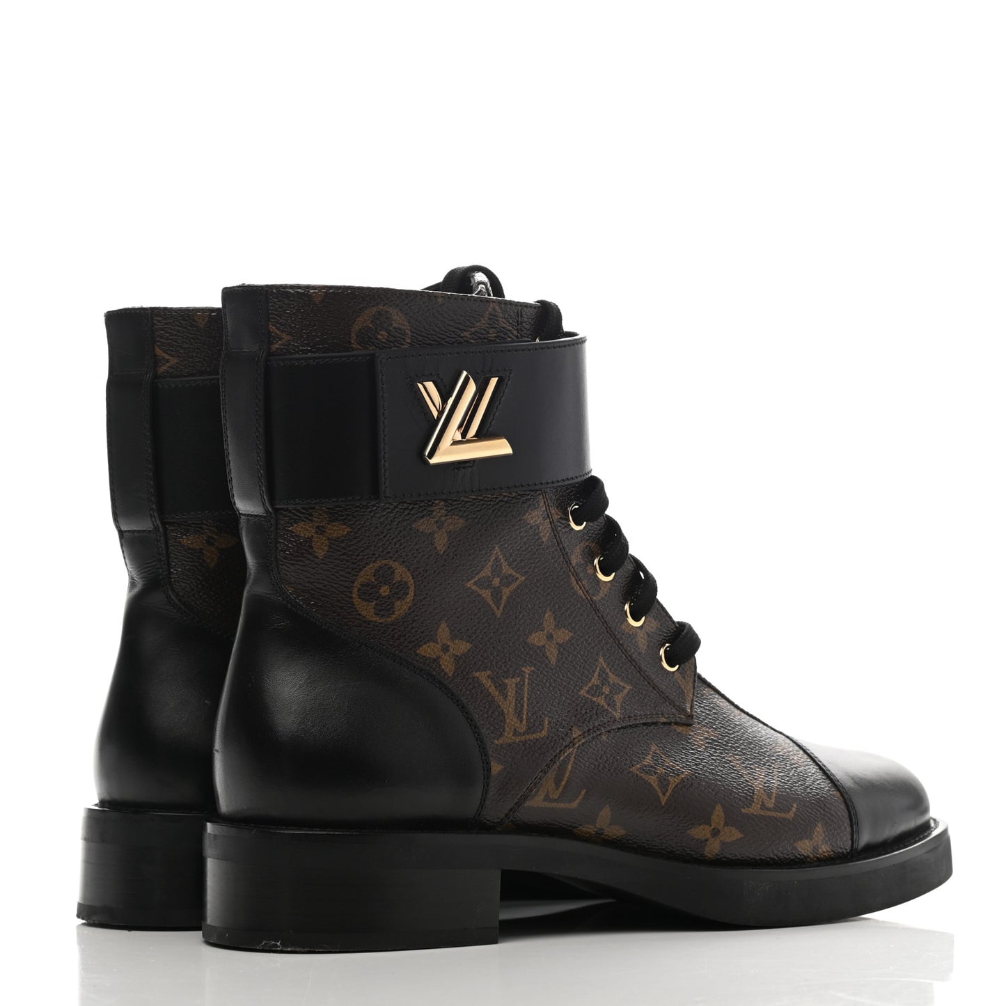 Calfskin Monogram Wonderland Flat Ranger Boots 41 Black
