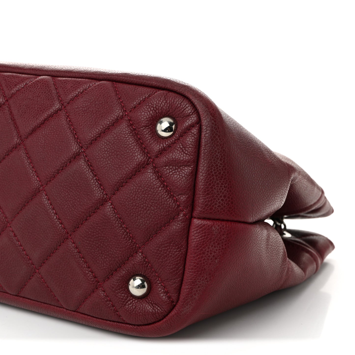Caviar Quilted Large Timeless CC Soft Tote Dark Red