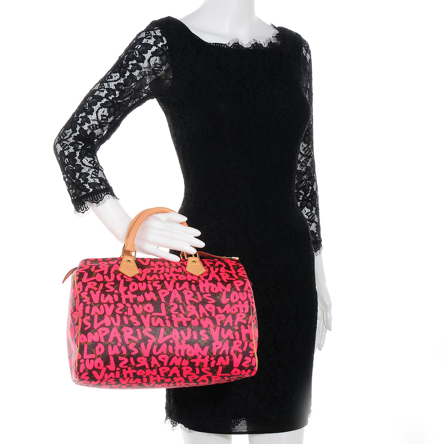 Louis Vuitton Monogram Graffiti Speedy 30 Fuchsia 2 of 7