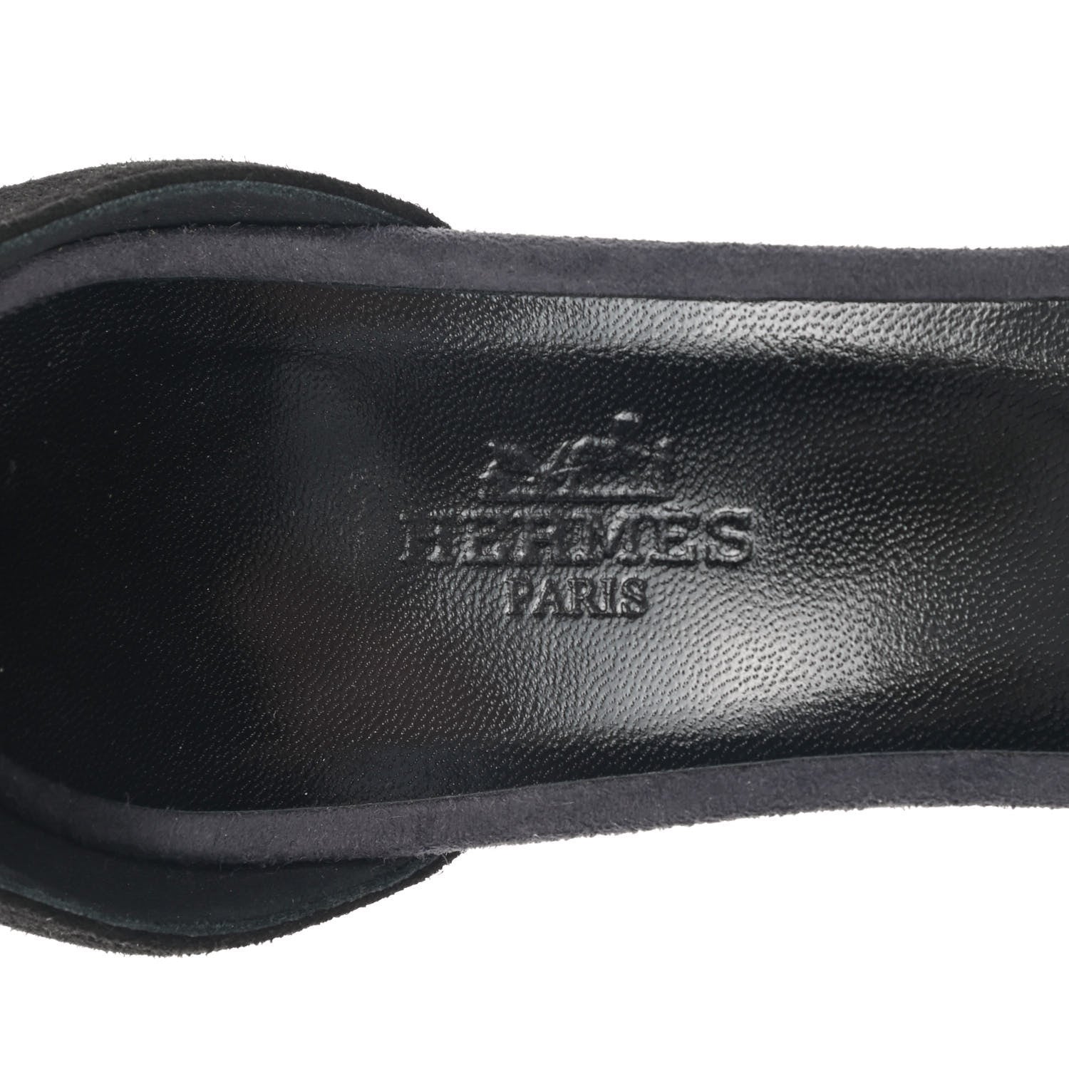 Hermes Suede Goatskin Crystal Premiere 105 Sandals 39 Black 6 of 12