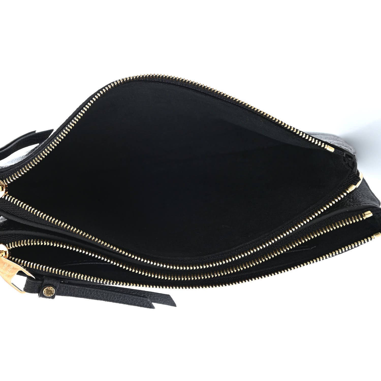 Louis Vuitton Empreinte Monogram Giant Double Zip Pochette Black Cream 4 of 4
