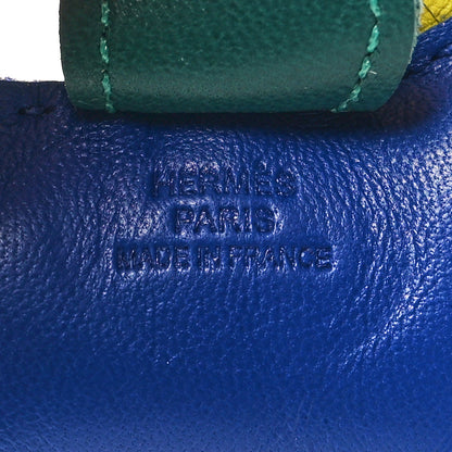 Hermes Milo Lambskin Grigri Rodeo Horse Bag Charm PM Bleu Electrique Lime Malachite 3 of 3