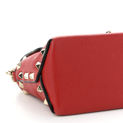 Valentino Garavani Pebbled Calfskin Mini Rockstud Crossbody Bag Rosso Valentino 8 of 9
