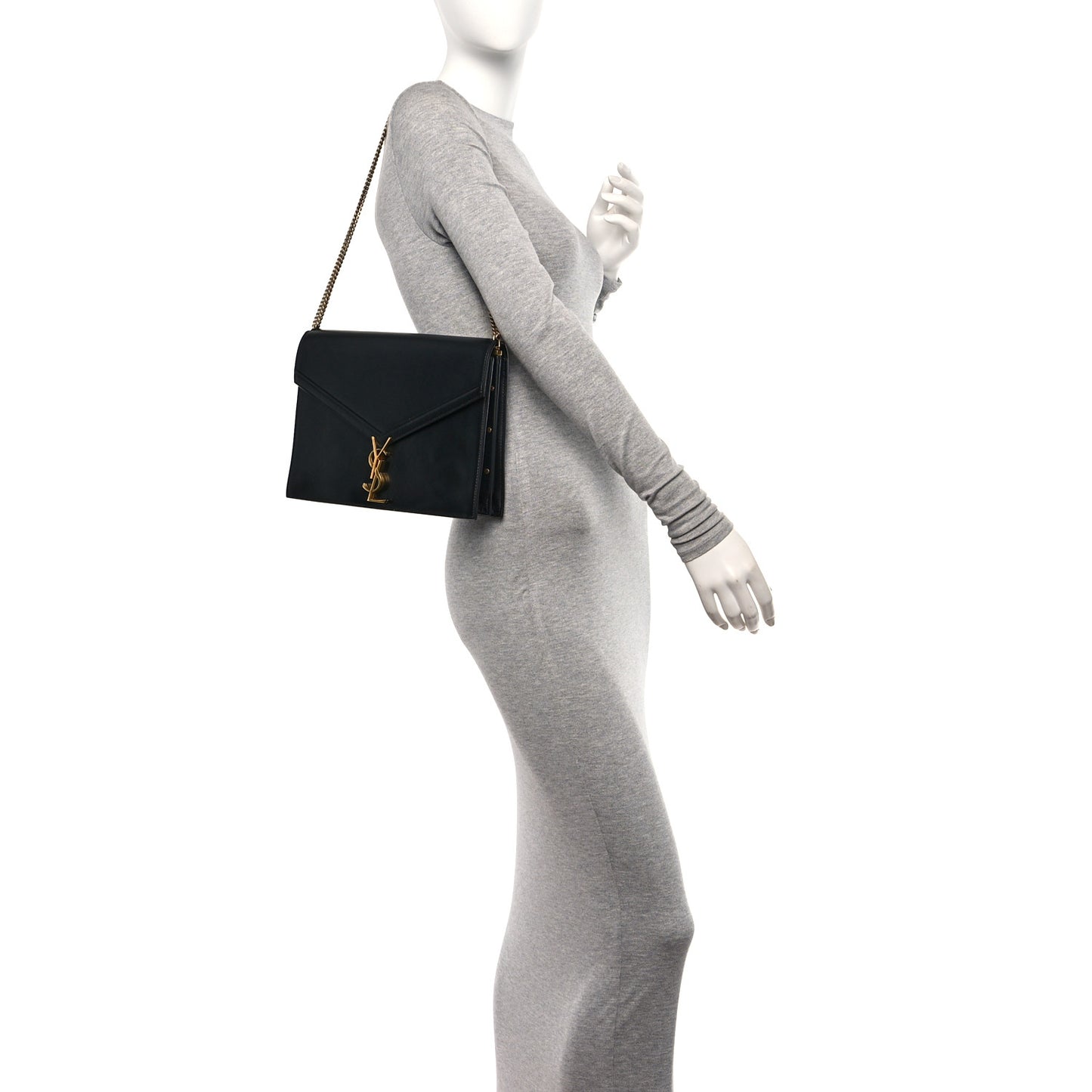 Smooth Calfskin Monogram Cassandra Clasp Bag Black