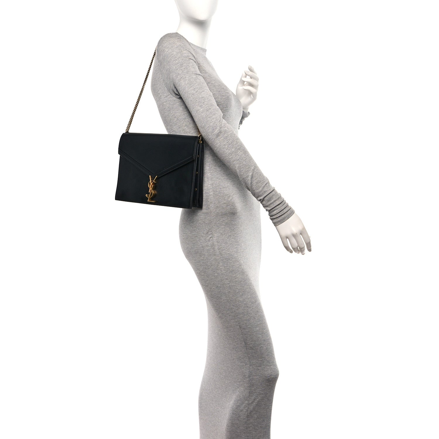 Saint Laurent Smooth Calfskin Monogram Cassandra Clasp Bag Black 2 of 9