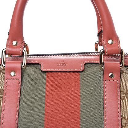 Gucci Monogram Medium Vintage Web Boston Pink 14 of 16