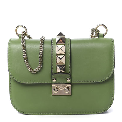 Valentino Garavani Vitello Small Glam Lock Rockstud Flap Green 1 of 10