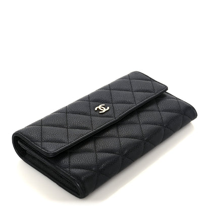 Chanel Caviar Quilted Long Flap Wallet Black 4 of 11