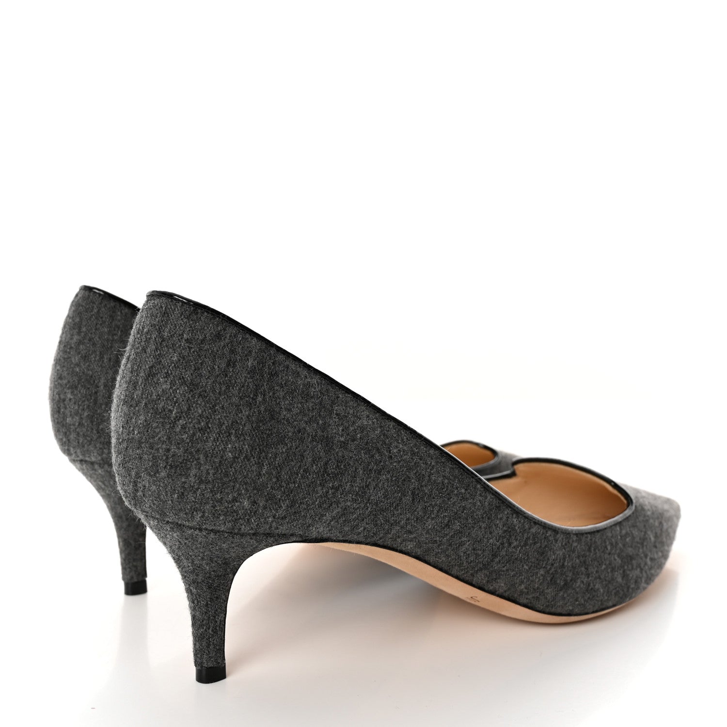 Jimmy Choo Flannel Allure Kitten Heel Pumps 39.5 Taupe Grey 4 of 15