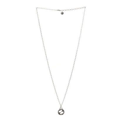 Gucci Sterling Silver Small Textured Interlocking G Pendant Necklace 3 of 4