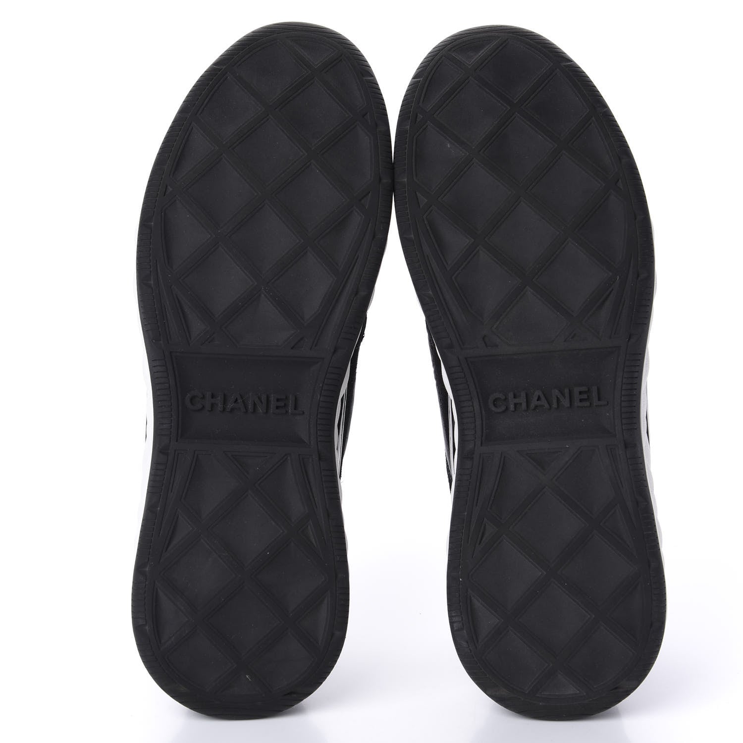Chanel Fabric Calfskin Suede CC Sneakers 39.5 Black 5 of 10