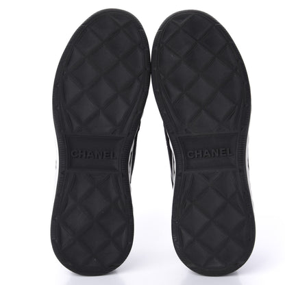 Chanel Fabric Calfskin Suede CC Sneakers 39.5 Black 5 of 10