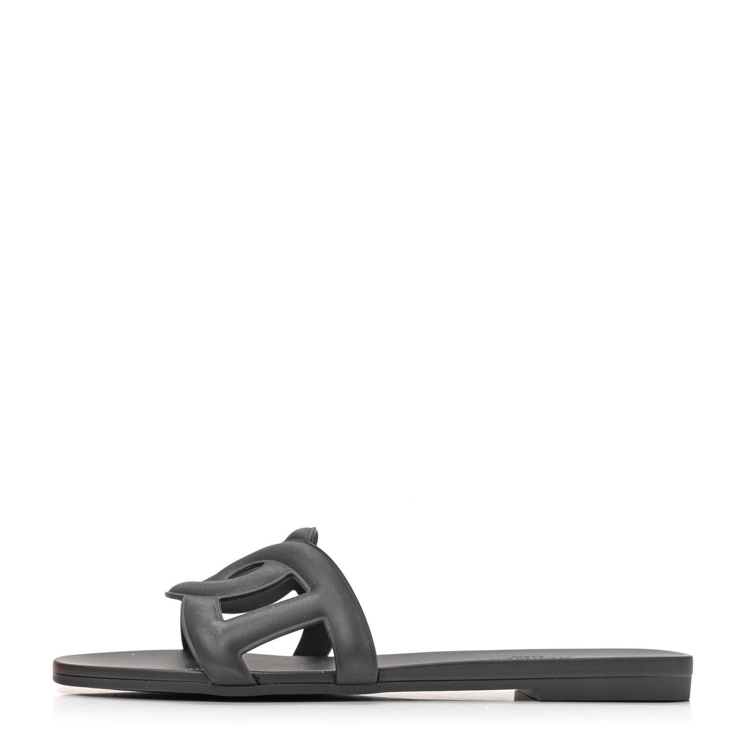 Hermes Rubber Aloha Sandals 36 Black 1 of 10
