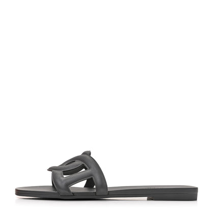 Hermes Rubber Aloha Sandals 36 Black 1 of 10