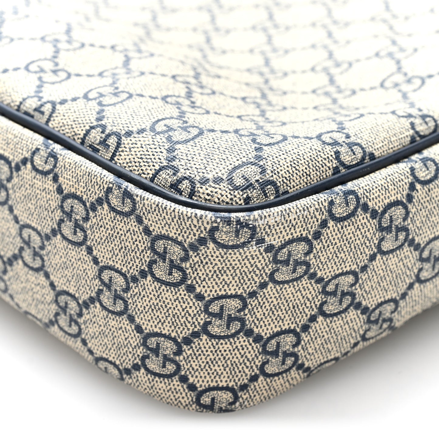 GG Plus Monogram Selleria Calfskin Medium Messenger Bag Beige Blue