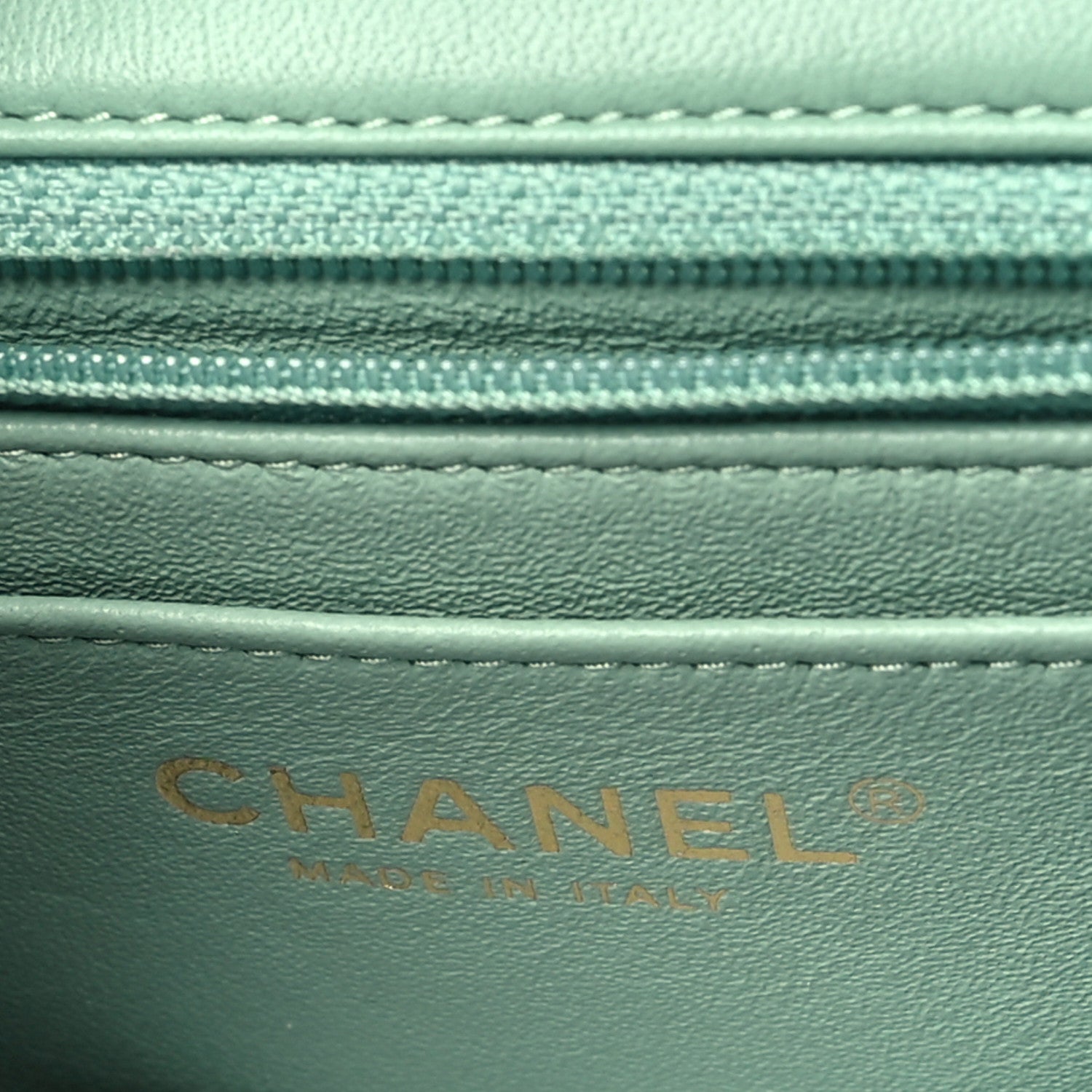 Chanel Lambskin Quilted Mini Rectangular Flap Light Green 6 of 10